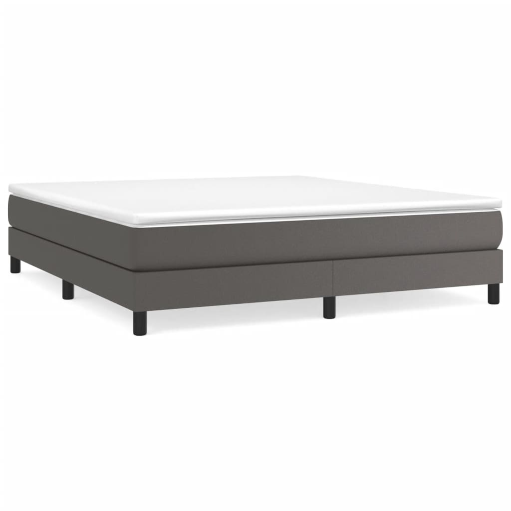 Boxspringbettgestell Grau 180x200 cm Kunstleder