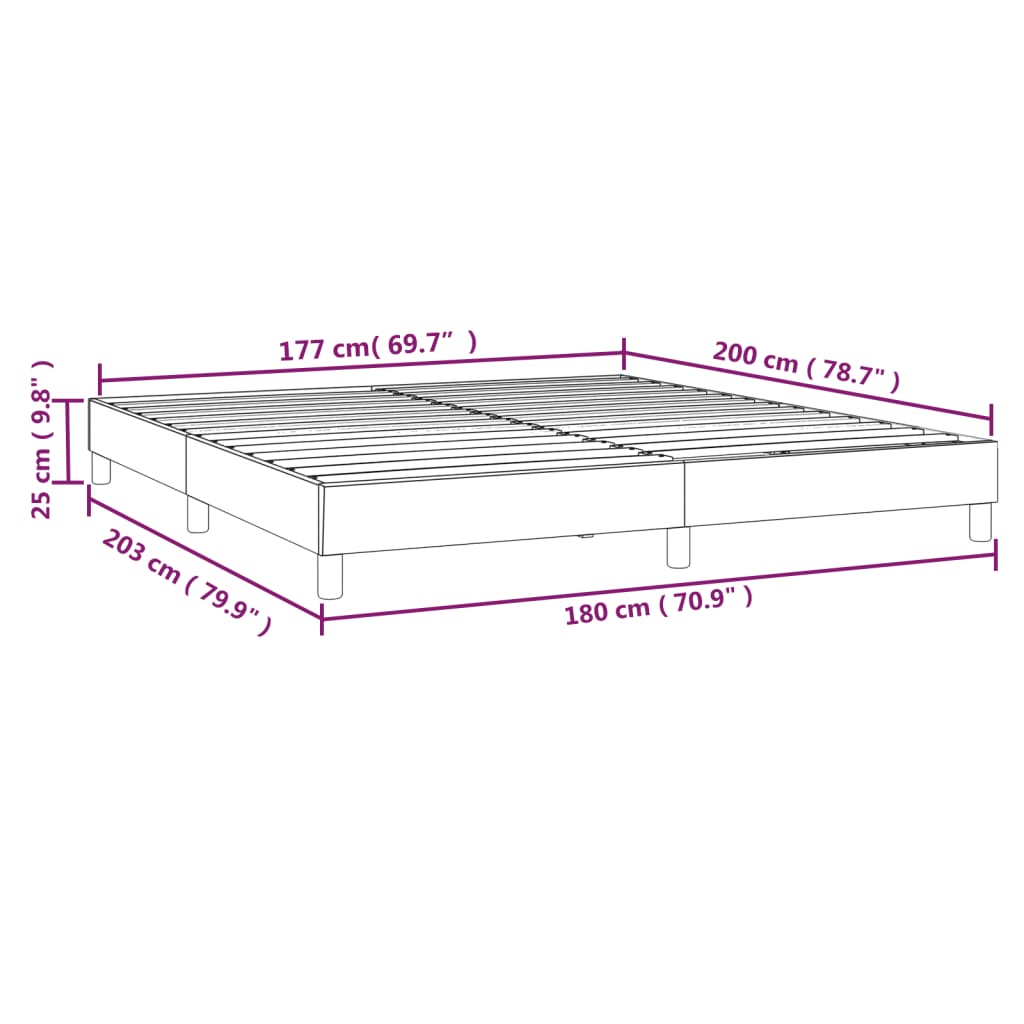 Boxspringbettgestell Grau 180x200 cm Kunstleder