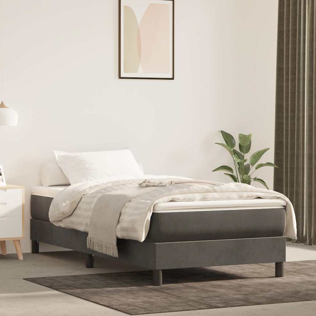 Boxspringbettgestell Dunkelgrau 90x190 cm Samt