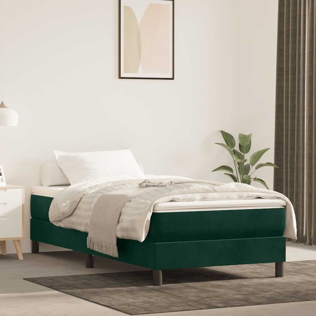 Boxspringbettgestell Dunkelgrün 90x190 cm Samt