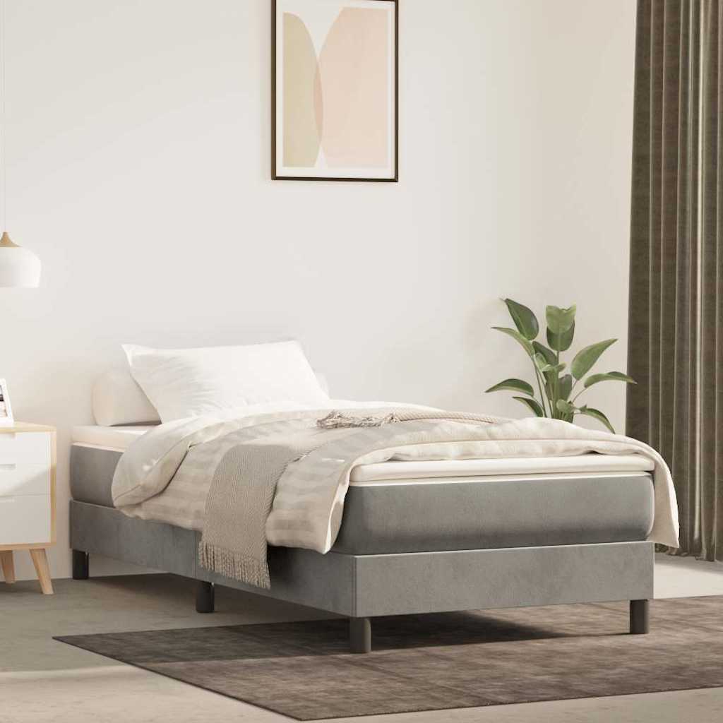 Boxspringbettgestell Hellgrau 90x200 cm Samt