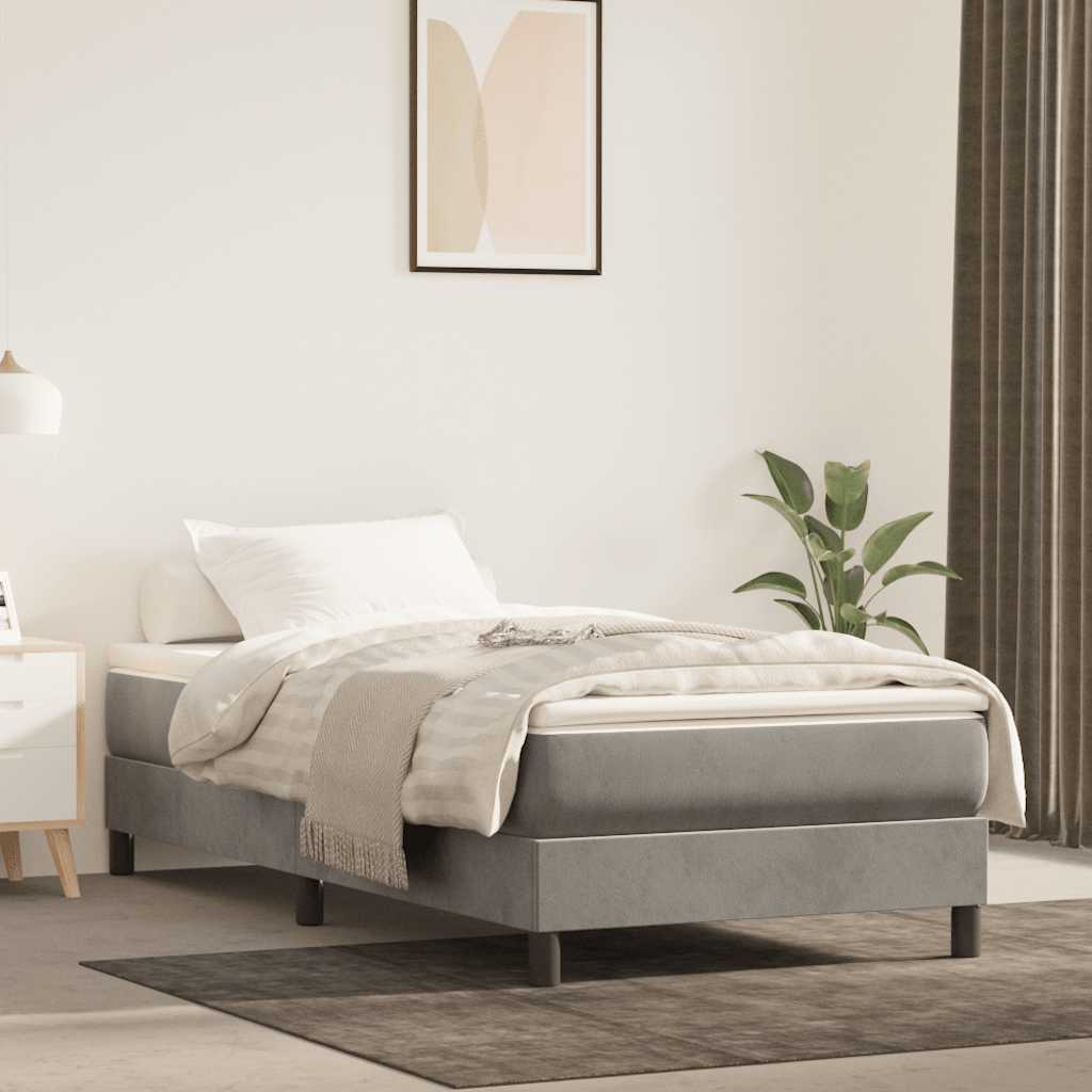 Boxspringbettgestell Hellgrau 90x200 cm Samt