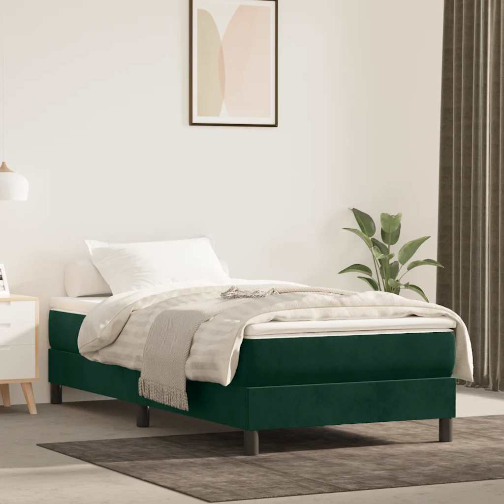 Boxspringbettgestell Dunkelgrün 90x200 cm Samt