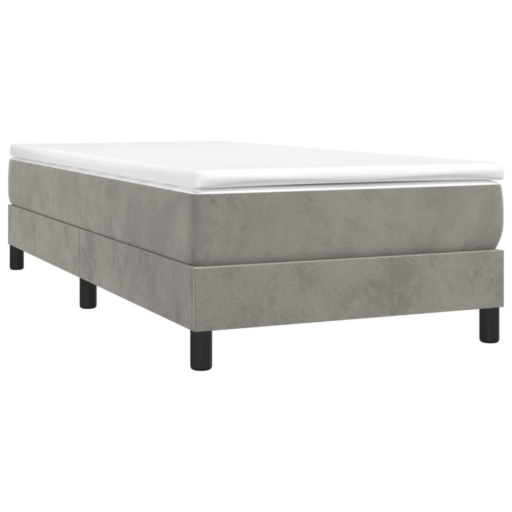 Boxspringbettgestell Hellgrau 100x200 cm Samt