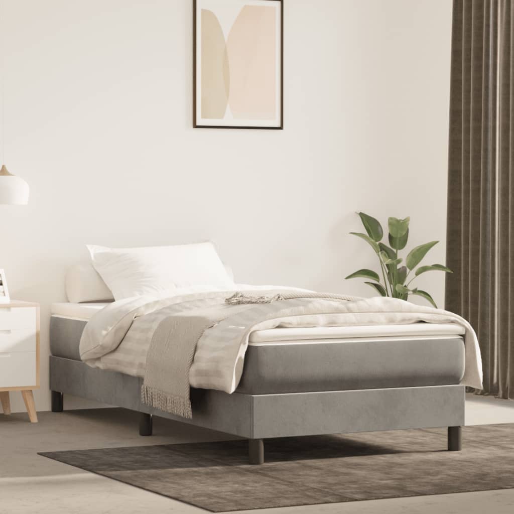 Boxspringbettgestell Hellgrau 100x200 cm Samt