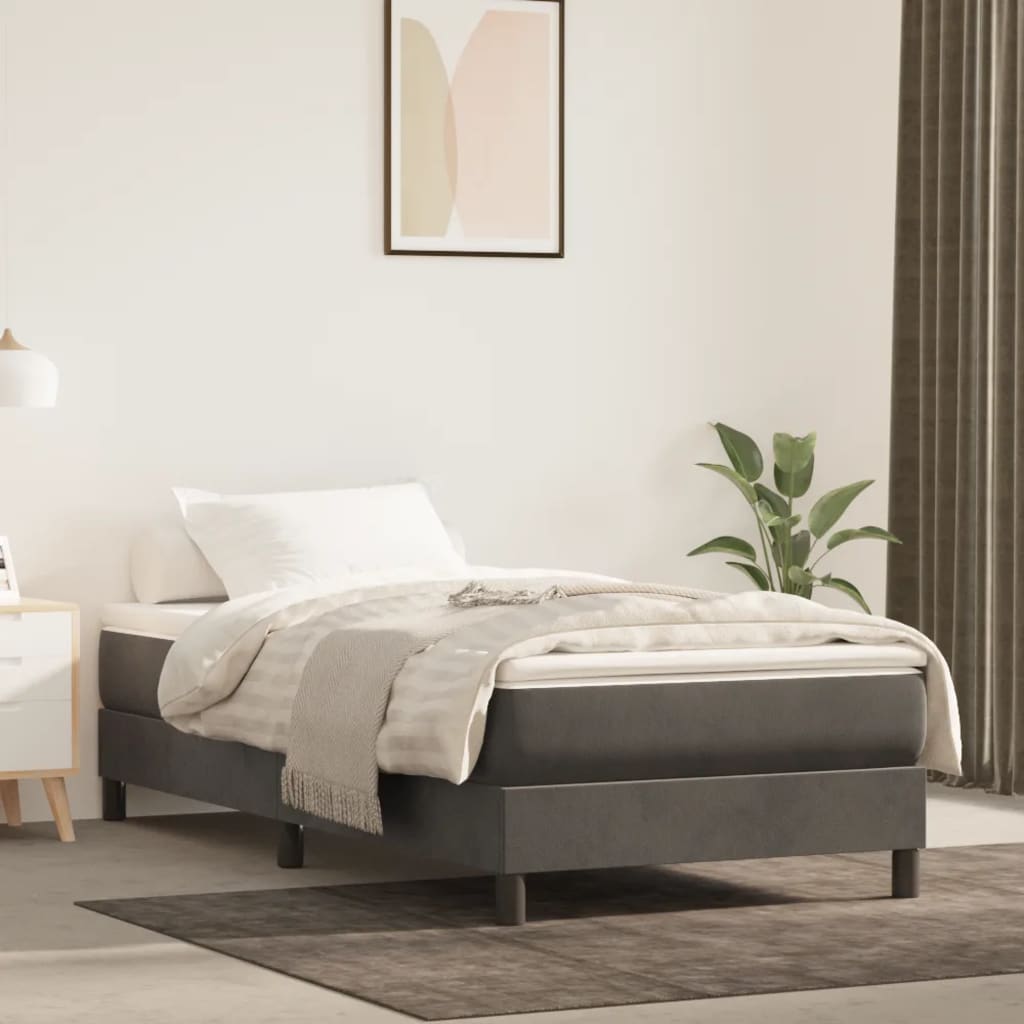 Boxspringbettgestell Dunkelgrau 100x200 cm Samt