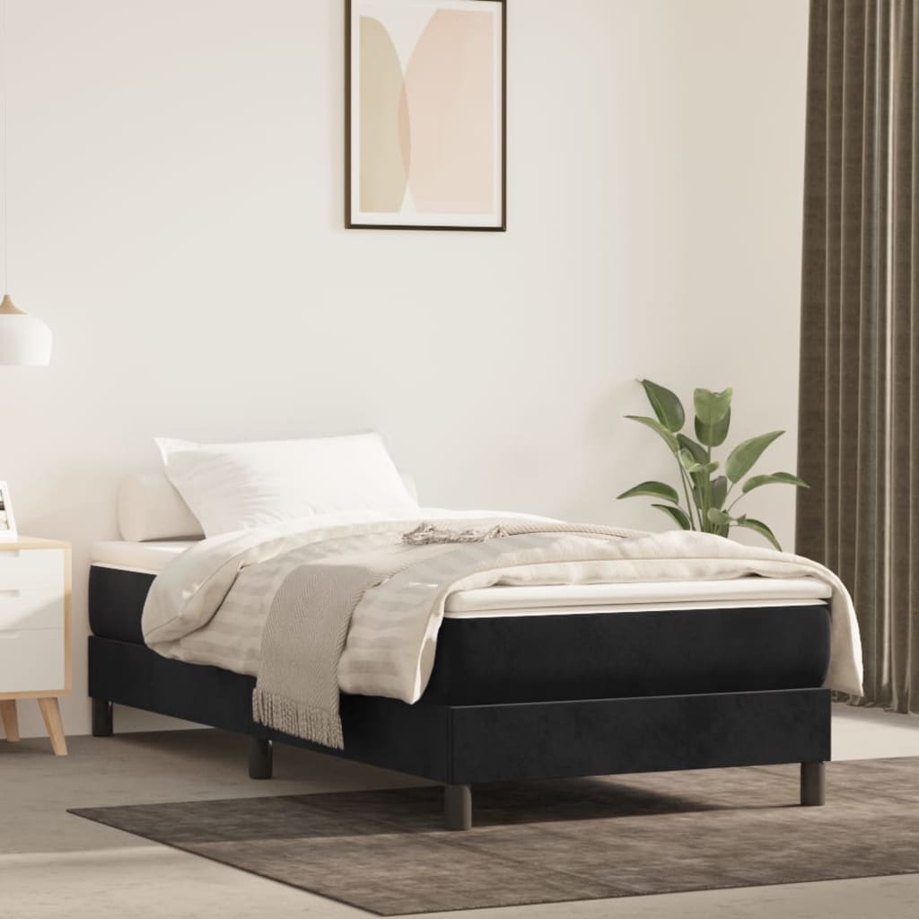 Boxspringbettgestell Schwarz 100x200 cm Samt