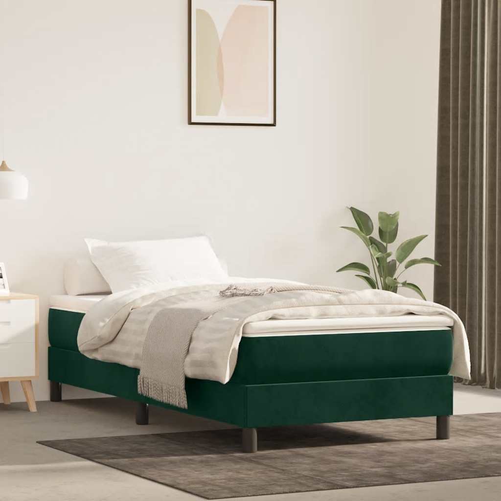 Boxspringbettgestell Dunkelgrün 100x200 cm Samt