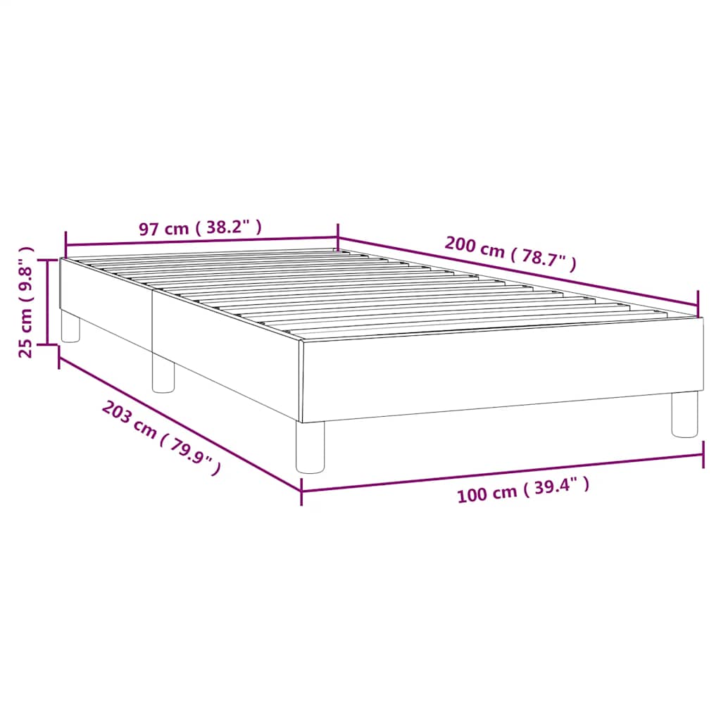 Boxspringbettgestell Dunkelblau 100x200 cm Samt