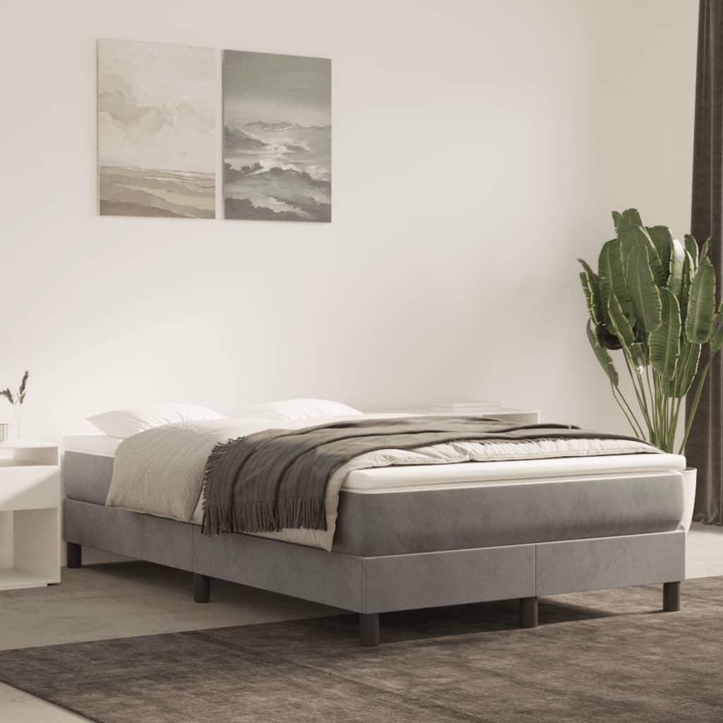 Boxspringbettgestell Hellgrau 120x200 cm Samt