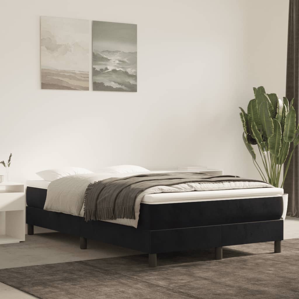 Boxspringbettgestell Schwarz 120x200 cm Samt