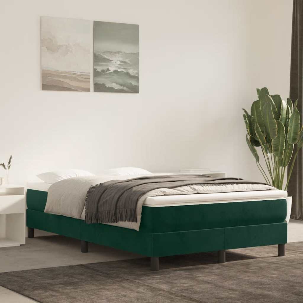 Boxspringbettgestell Dunkelgrün 120x200 cm Samt
