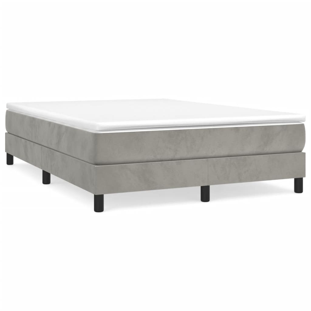 Boxspringbettgestell Hellgrau 140x190 cm Samt