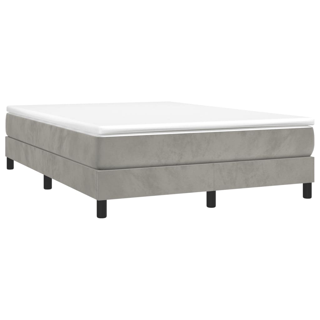 Boxspringbettgestell Hellgrau 140x190 cm Samt