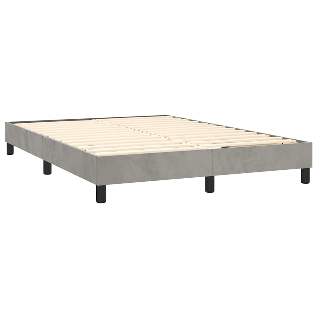Boxspringbettgestell Hellgrau 140x190 cm Samt