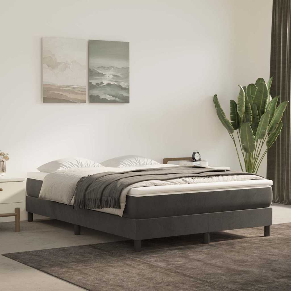 Boxspringbettgestell Dunkelgrau 140x190 cm Samt