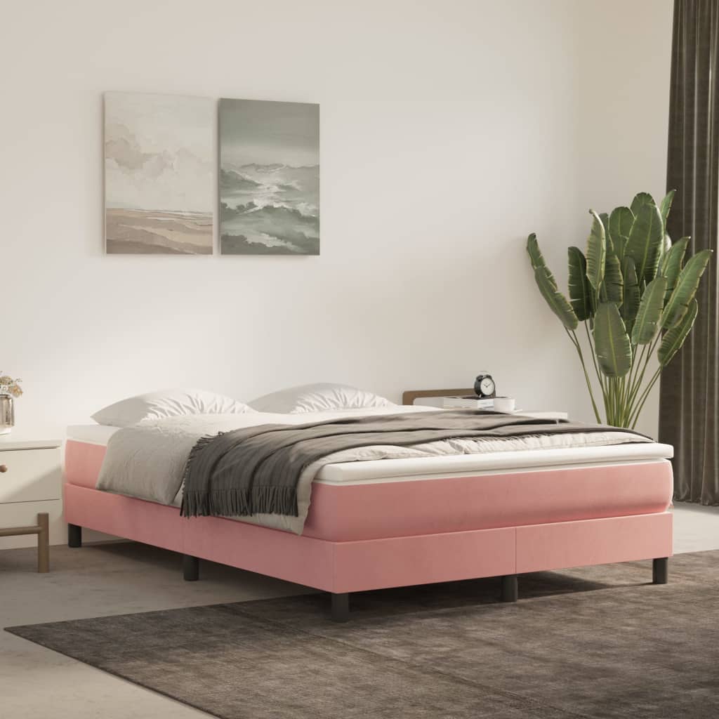 Boxspringbettgestell Rosa 140x190 cm Samt