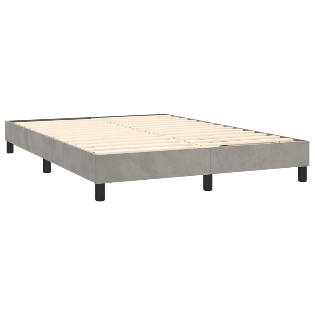 Boxspringbettgestell Hellgrau 140x200 cm Samt