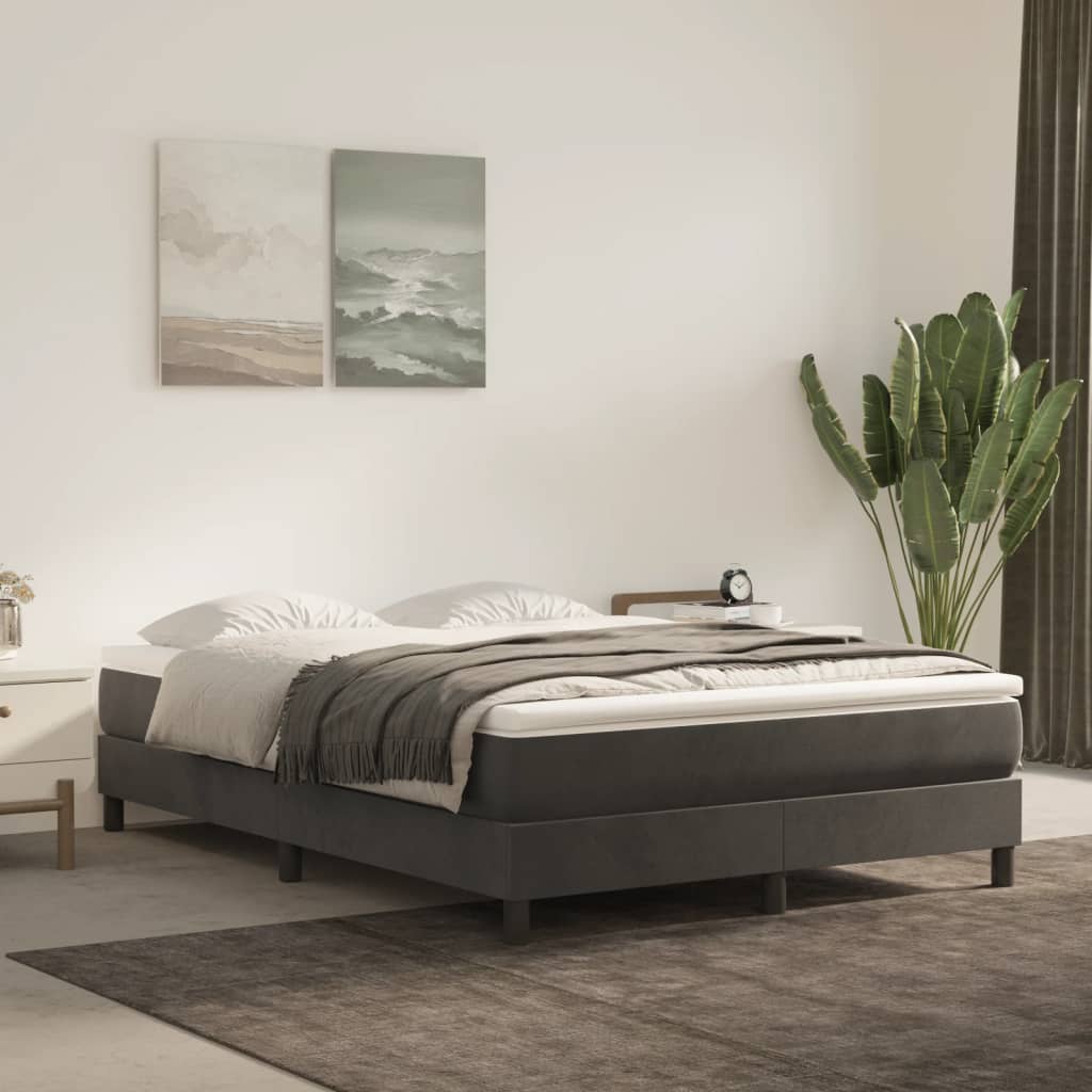Boxspringbettgestell Dunkelgrau 140x200 cm Samt