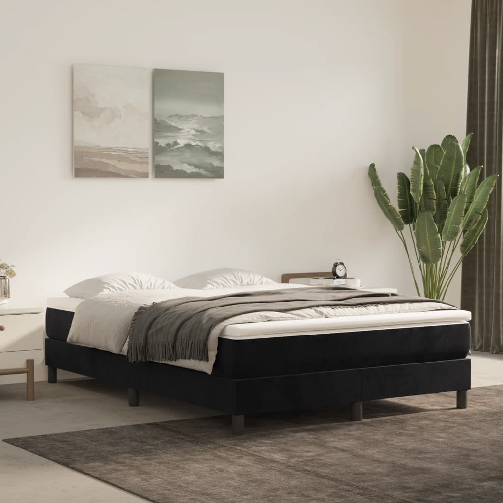 Boxspringbettgestell Schwarz 140x200 cm Samt