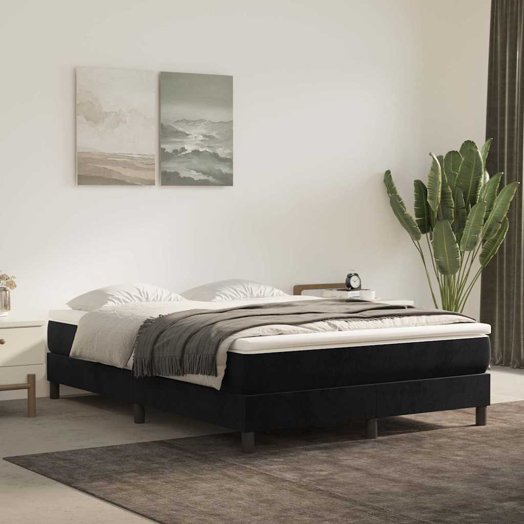 Boxspringbettgestell Schwarz 140x200 cm Samt