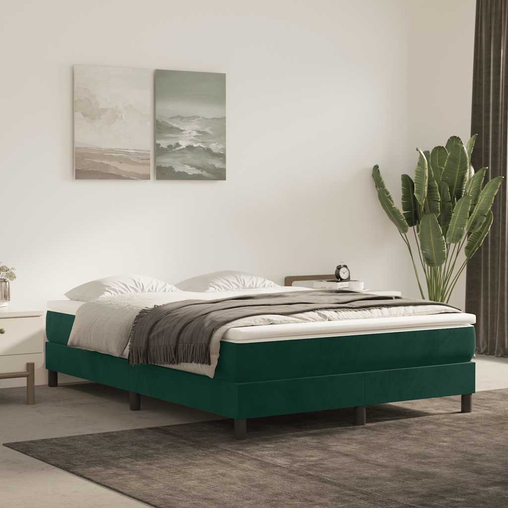 Boxspringbettgestell Dunkelgrün 140x200 cm Samt