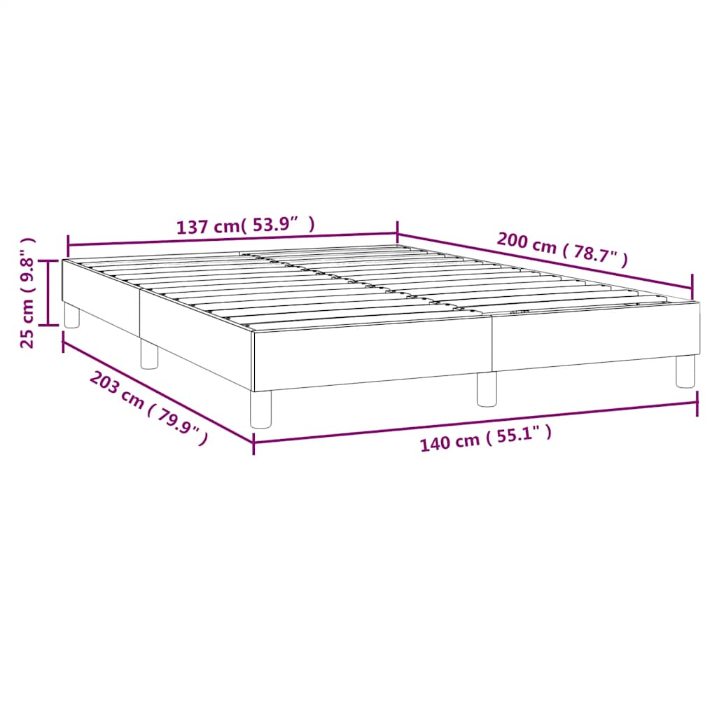Boxspringbettgestell Dunkelblau 140x200 cm Samt
