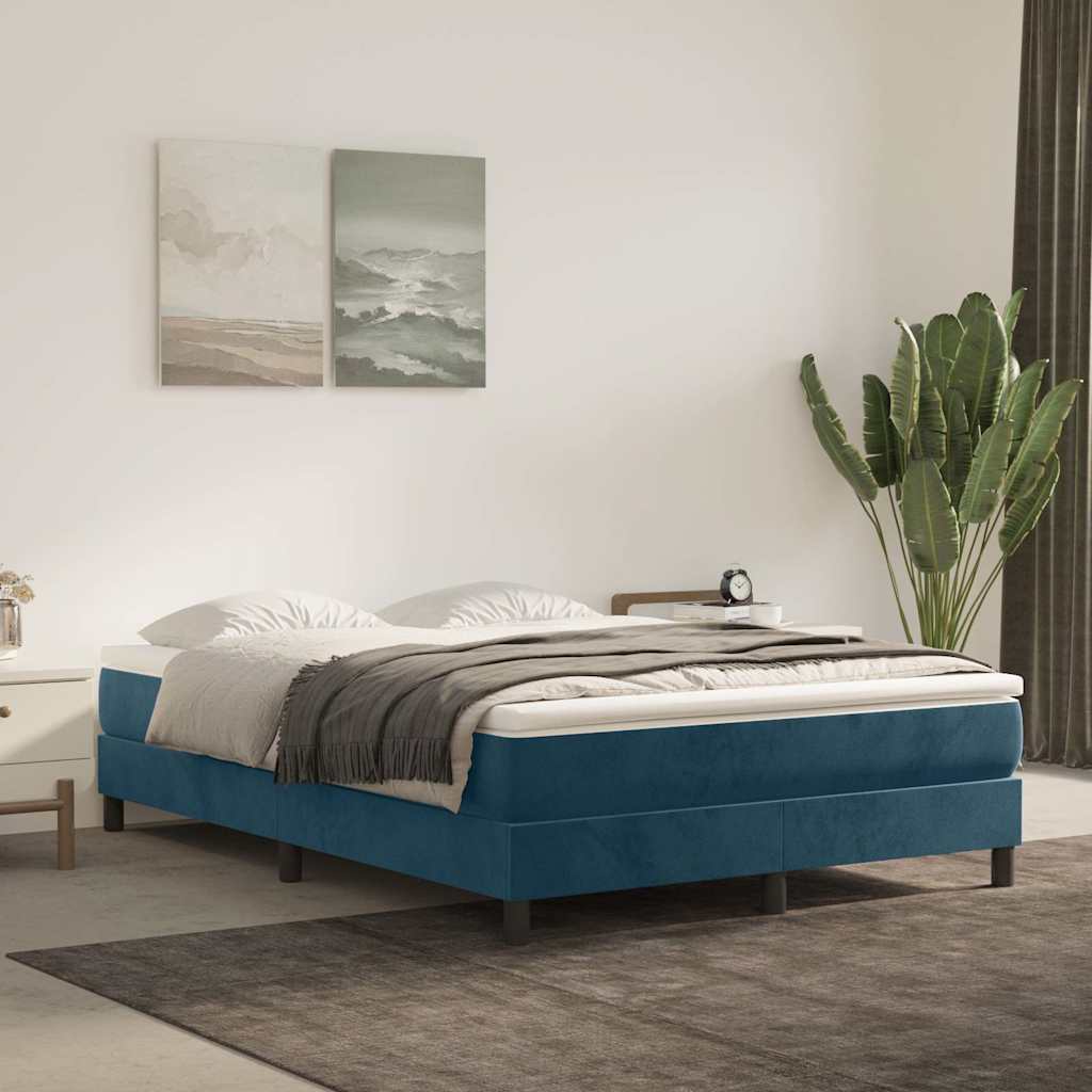 Boxspringbettgestell Dunkelblau 140x200 cm Samt