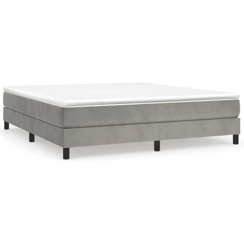 Boxspringbettgestell Hellgrau 160x200 cm Samt