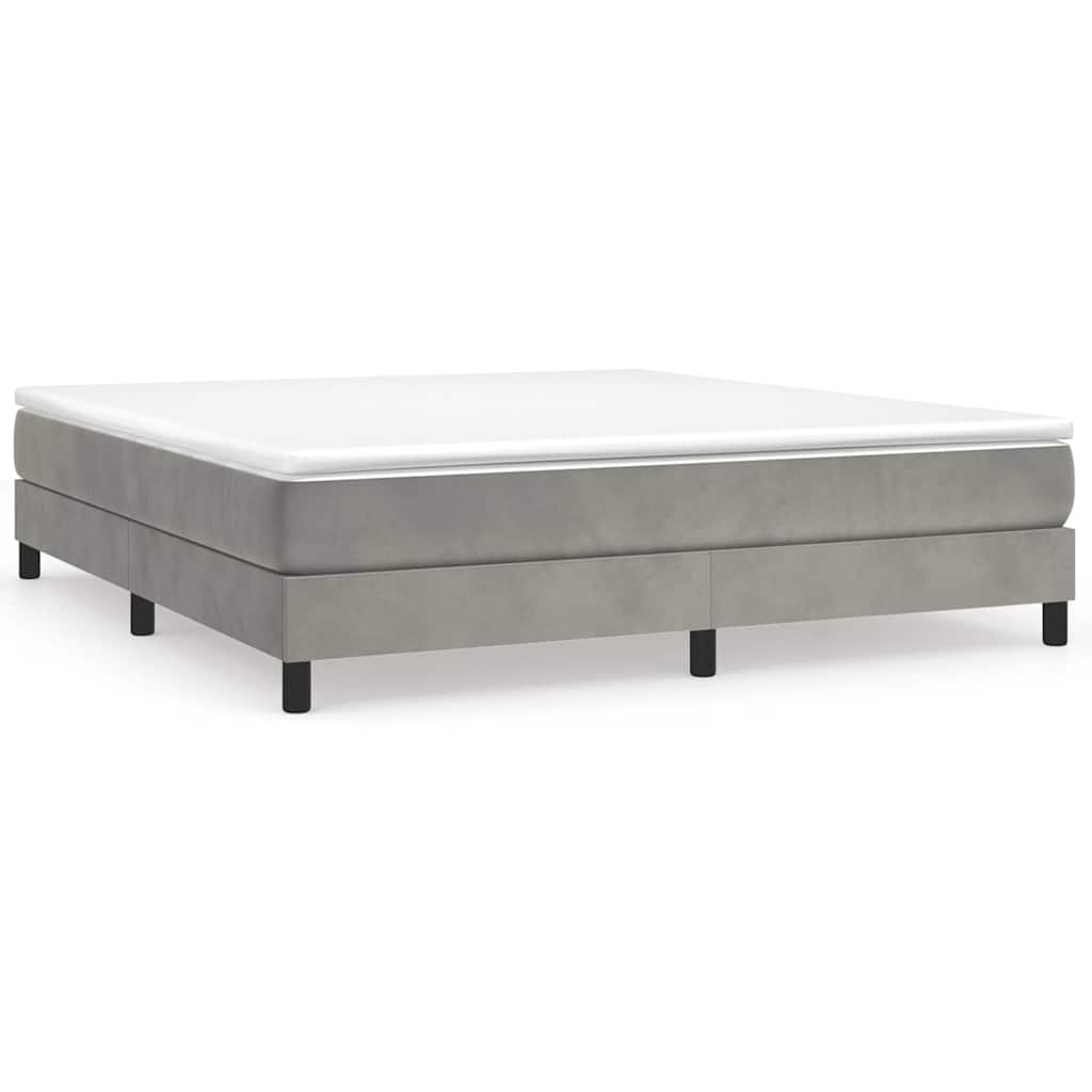 Boxspringbettgestell Hellgrau 160x200 cm Samt