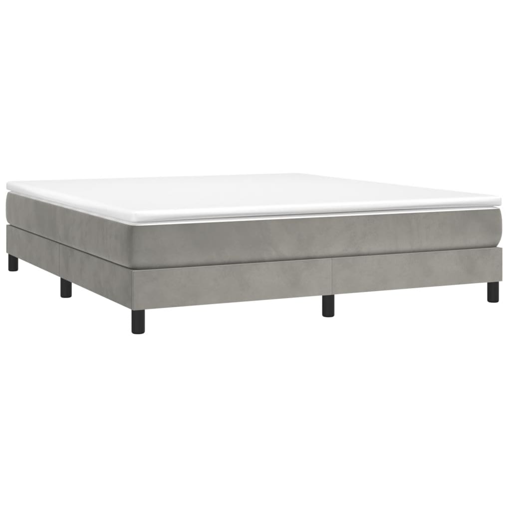 Boxspringbettgestell Hellgrau 160x200 cm Samt