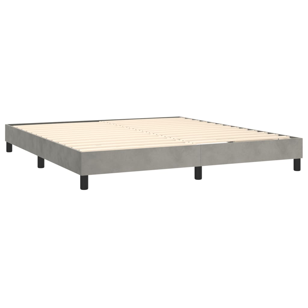 Boxspringbettgestell Hellgrau 160x200 cm Samt
