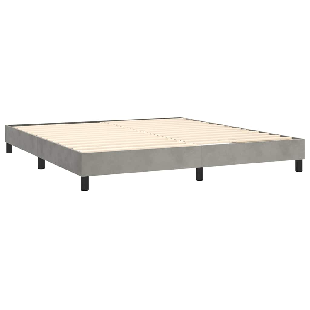 Boxspringbettgestell Hellgrau 160x200 cm Samt