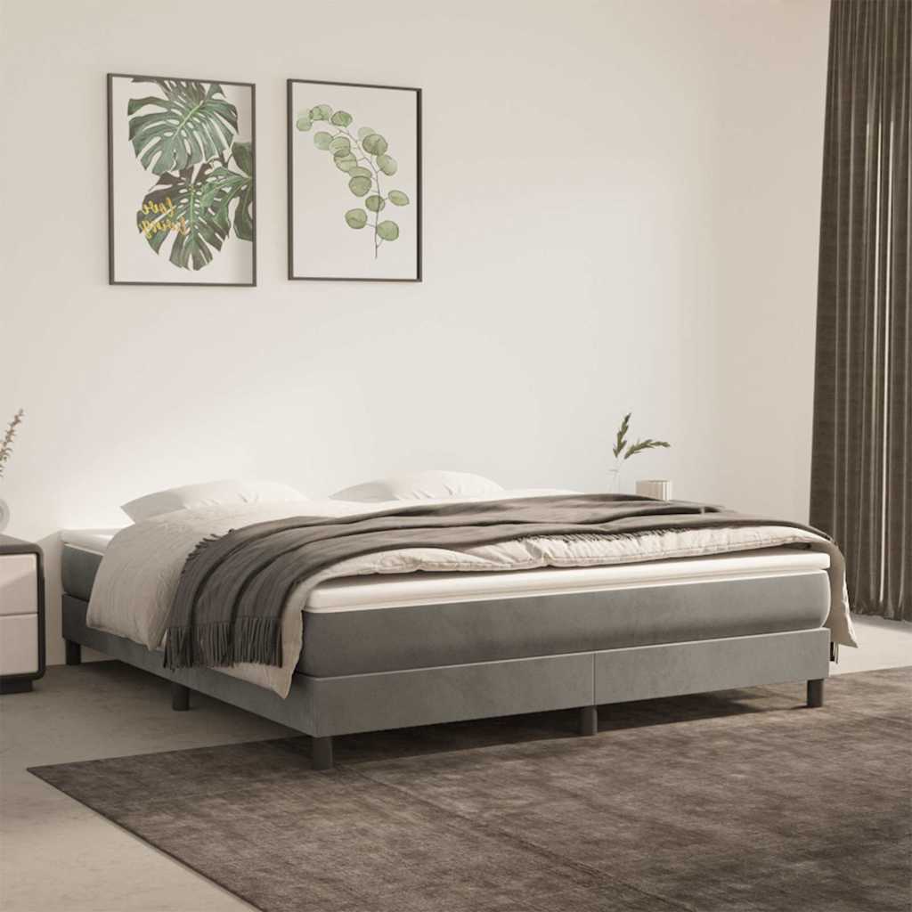 Boxspringbettgestell Hellgrau 160x200 cm Samt