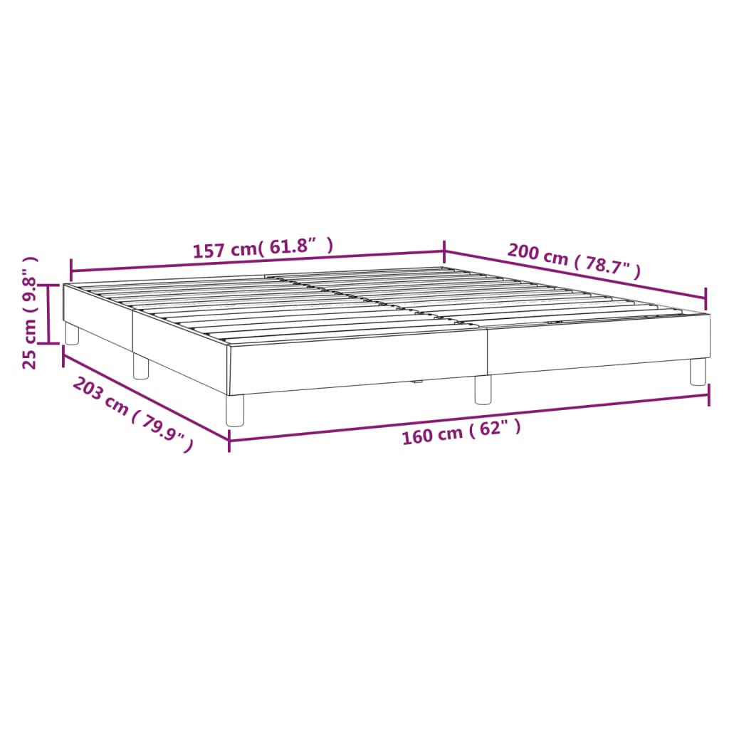 Boxspringbettgestell Schwarz 160x200 cm Samt