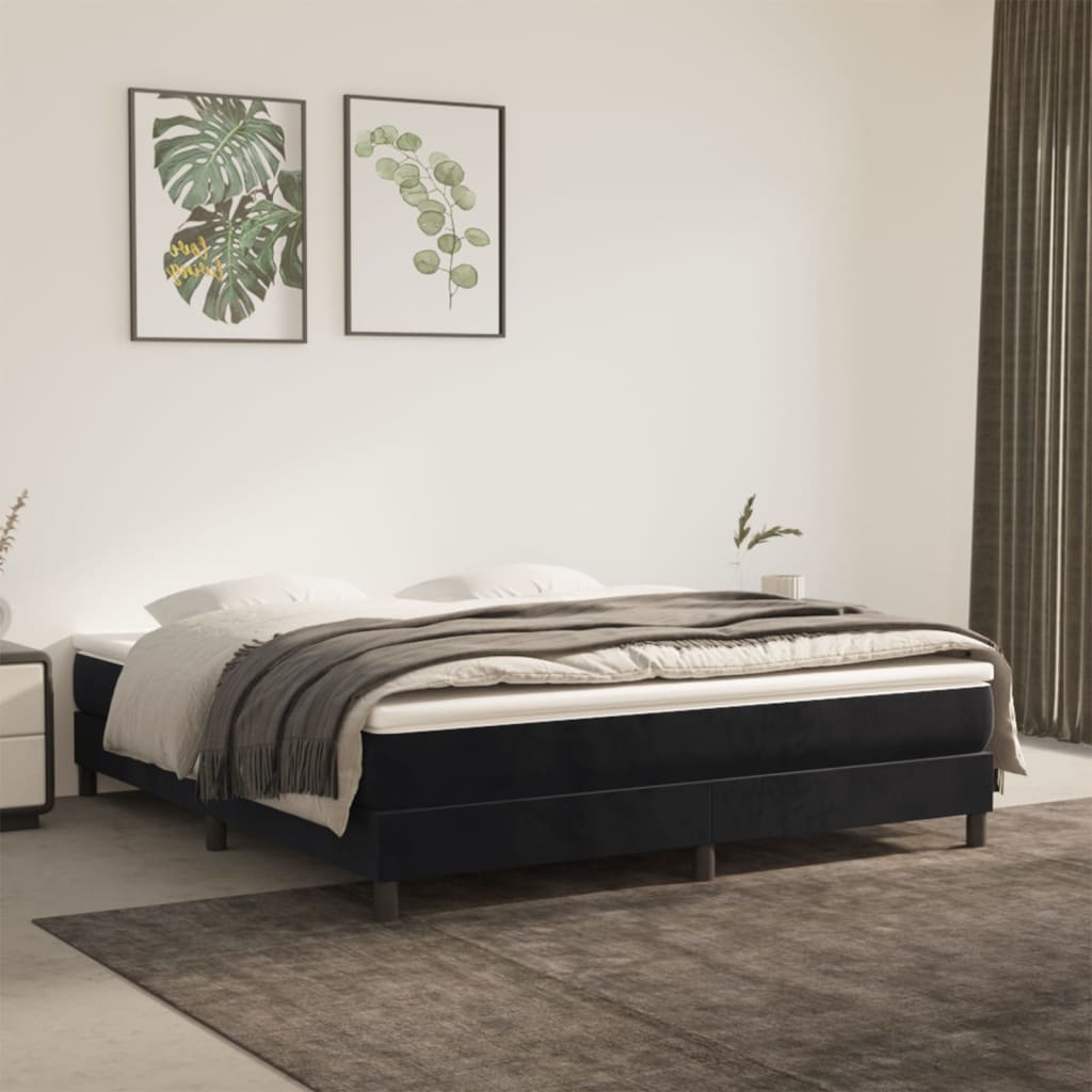Boxspringbettgestell Schwarz 160x200 cm Samt