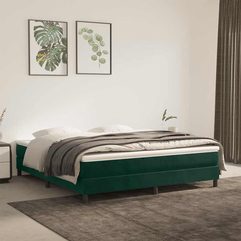 Boxspringbettgestell Dunkelgrün 160x200 cm Samt