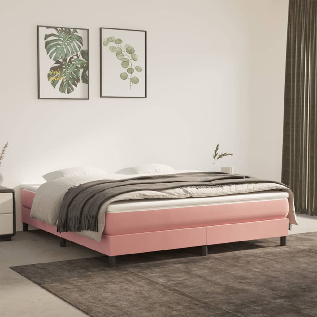 Boxspringbettgestell Rosa 160x200 cm Samt