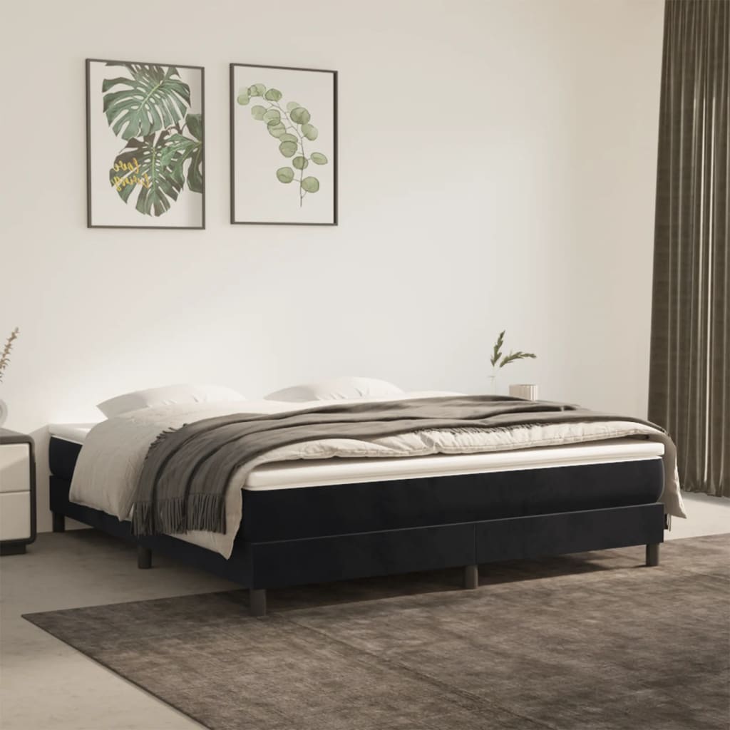 Boxspringbettgestell Schwarz 180x200 cm Samt