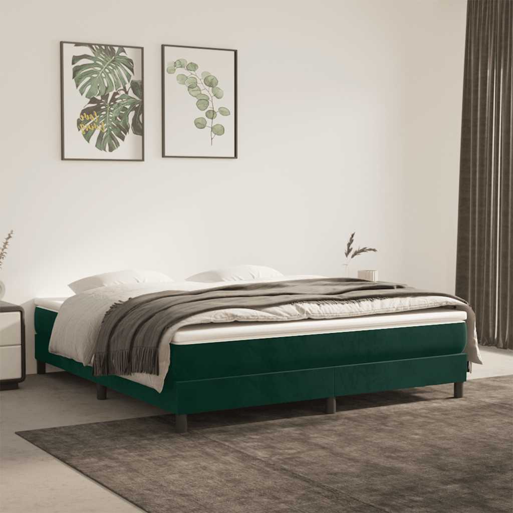 Boxspringbettgestell Dunkelgrün 180x200 cm Samt