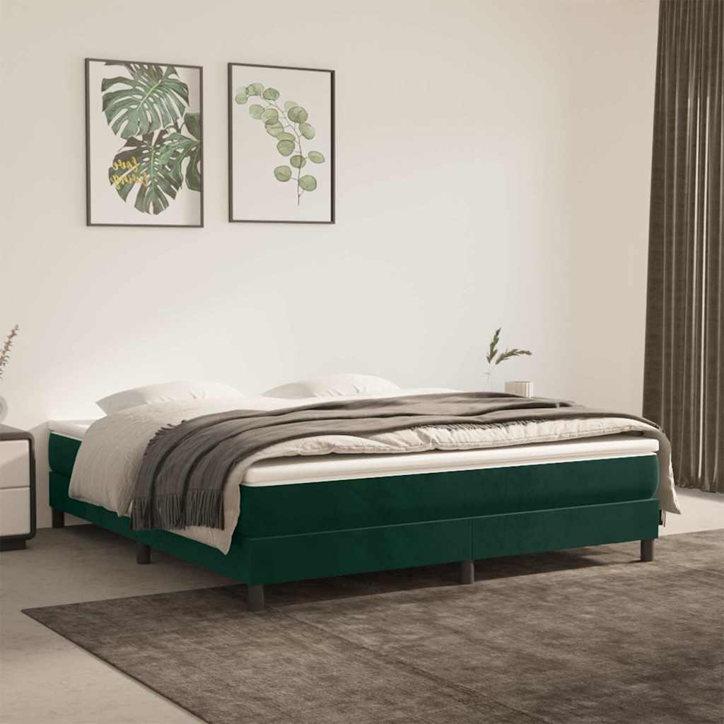 Boxspringbettgestell Dunkelgrün 180x200 cm Samt
