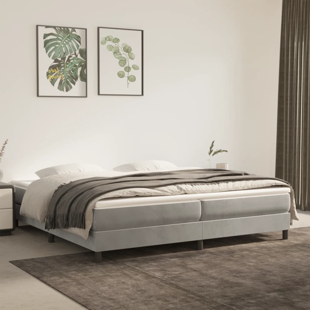 Boxspringbettgestell Hellgrau 200x200 cm Samt