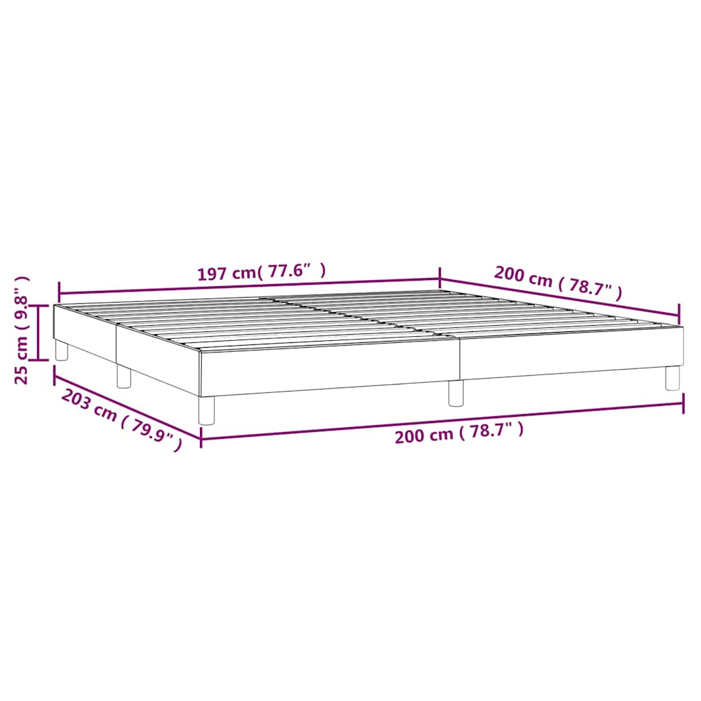 Boxspringbettgestell Dunkelgrau 200x200 cm Samt