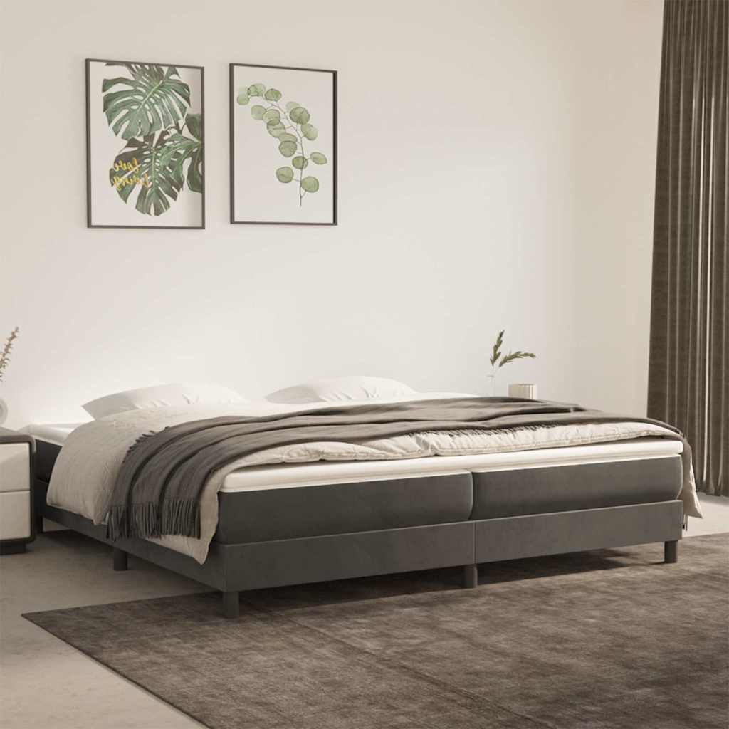 Boxspringbettgestell Dunkelgrau 200x200 cm Samt