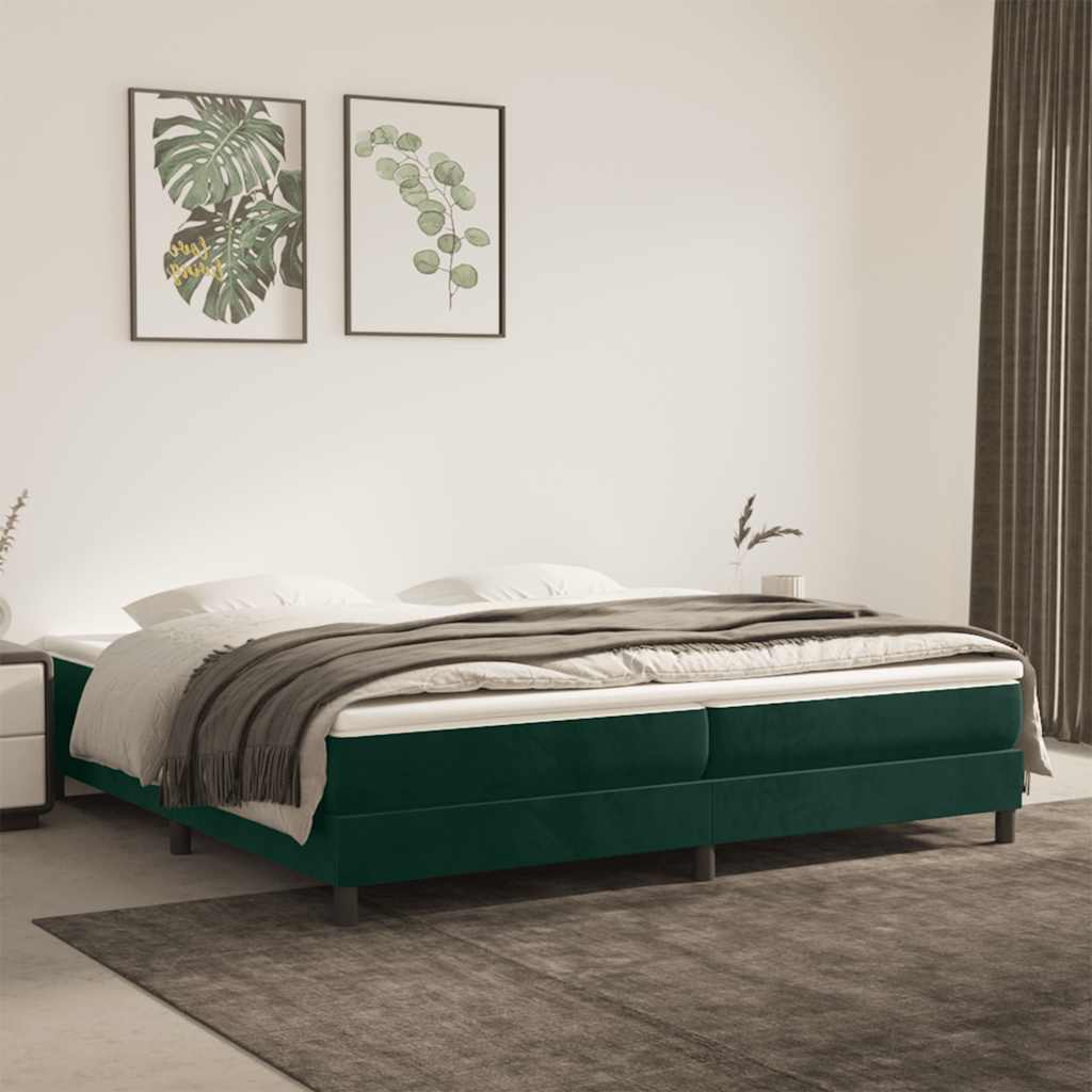 Boxspringbettgestell Dunkelgrün 200x200 cm Samt