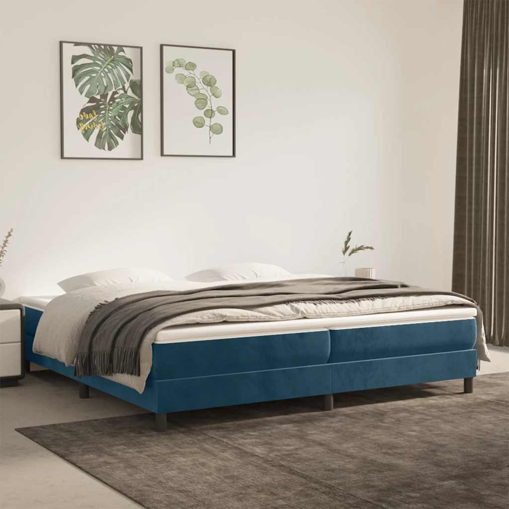 Boxspringbettgestell Dunkelblau 200x200 cm Samt