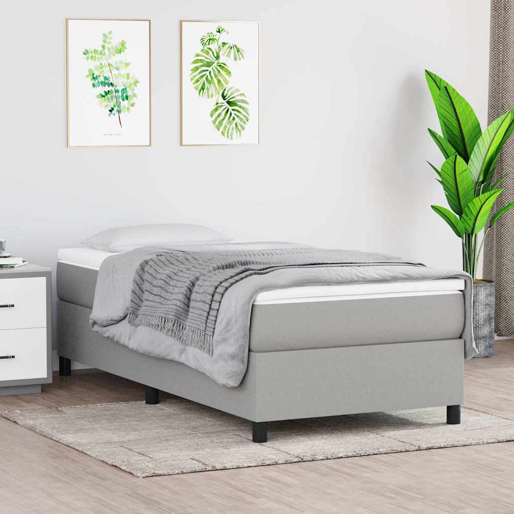 Boxspringbettgestell Hellgrau 90x190 cm Stoff