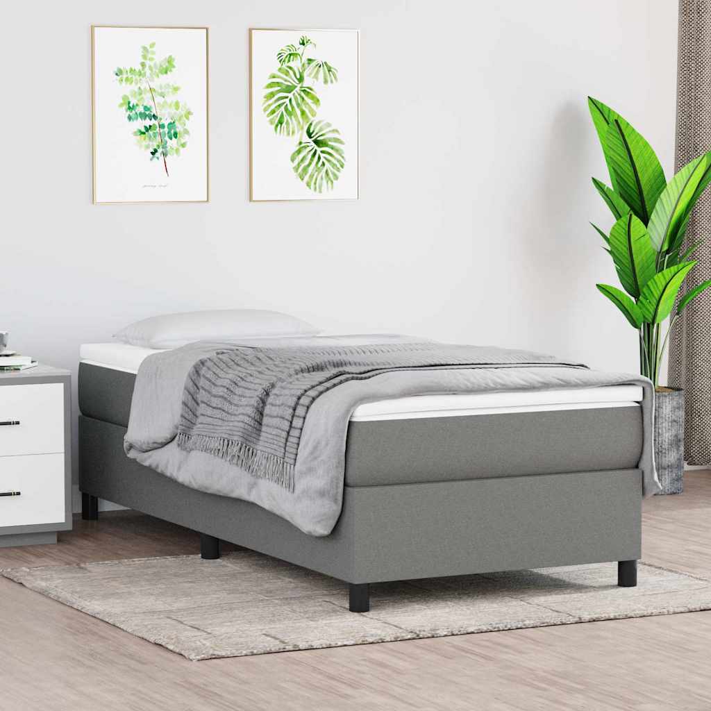 Boxspringbettgestell Dunkelgrau 90x190 cm Stoff