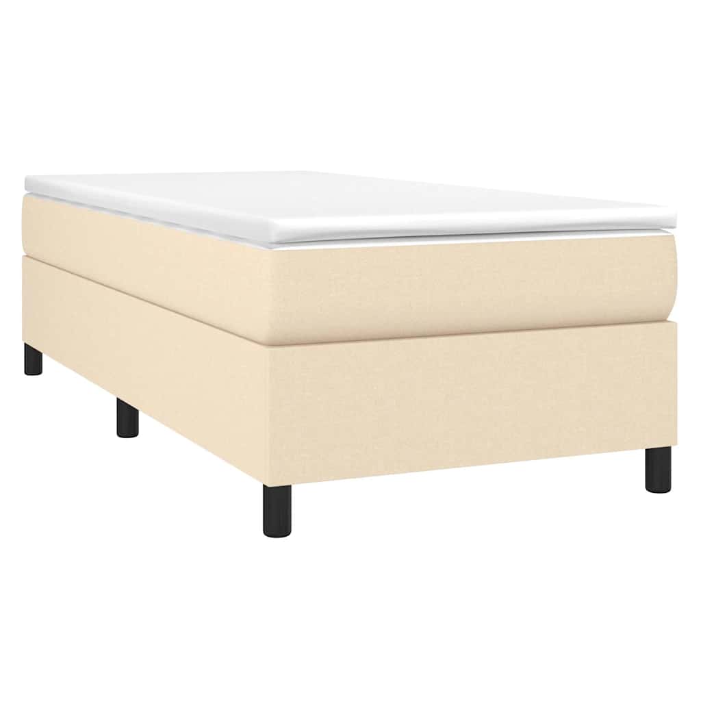 Boxspringbettgestell Creme 90x190 cm Stoff