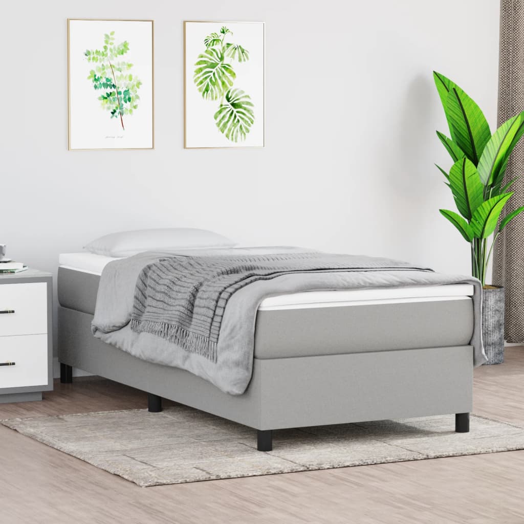 Boxspringbettgestell Hellgrau 100x200 cm Stoff